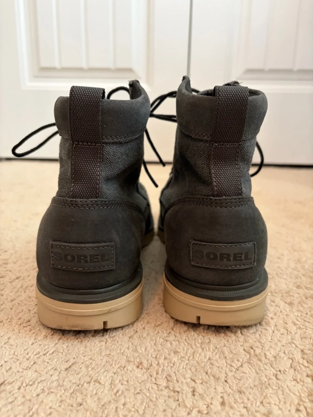 Sorel Carson Moc Waterproof Boots Mens Size 11.5 Charcoal Gray‎ NM4763-048